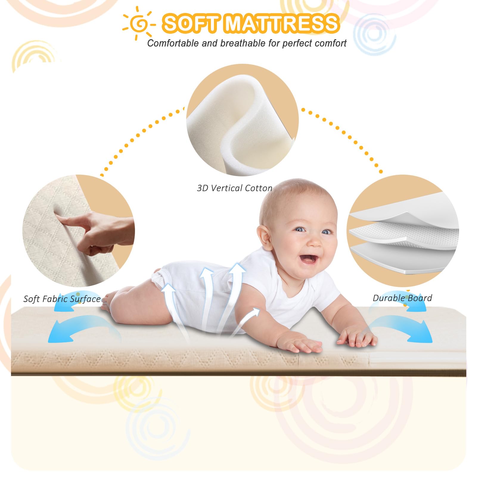 Adjustable Bedside Bassinet with Musical Toys