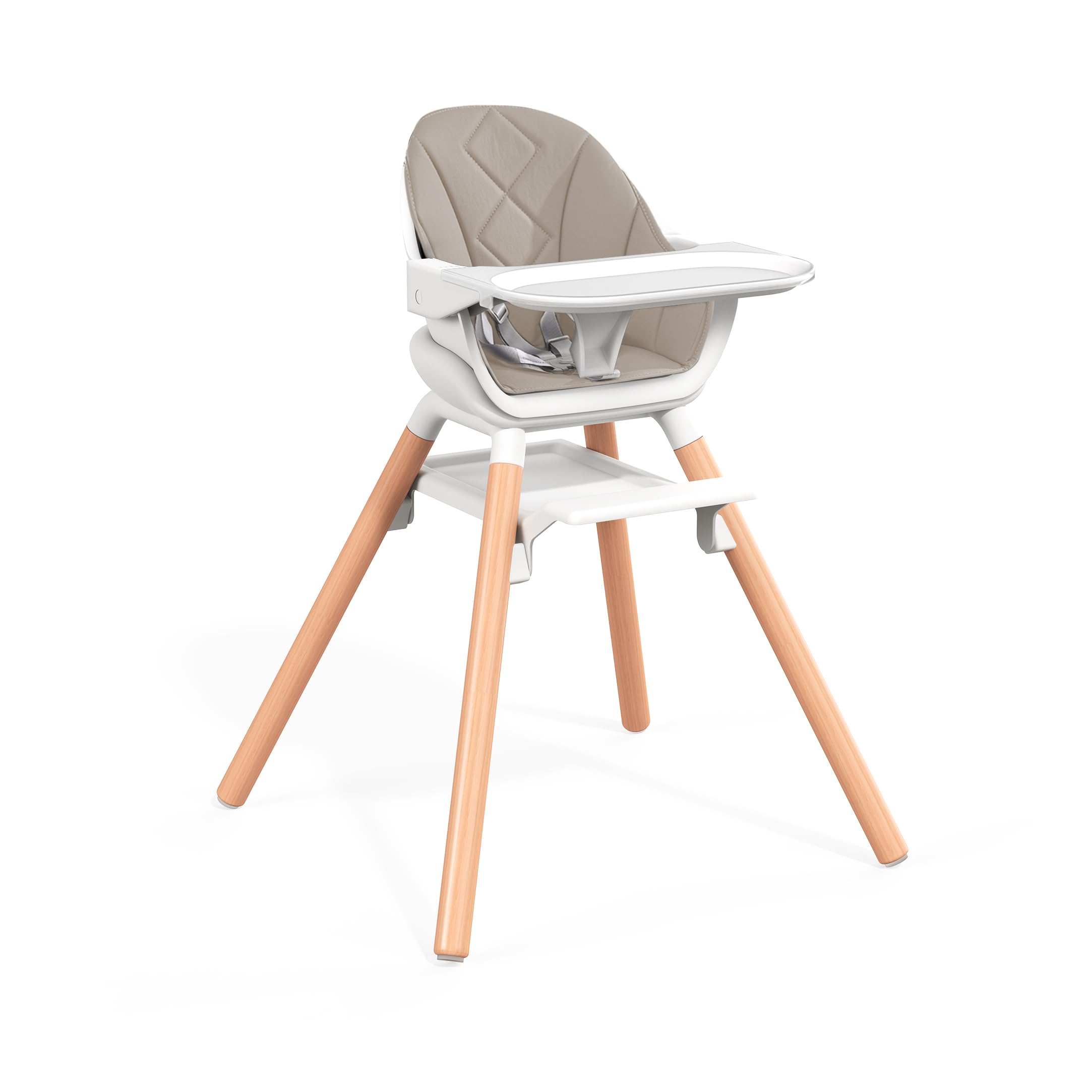 6-in-1 Convertible Baby High Chair with Wooden Legs