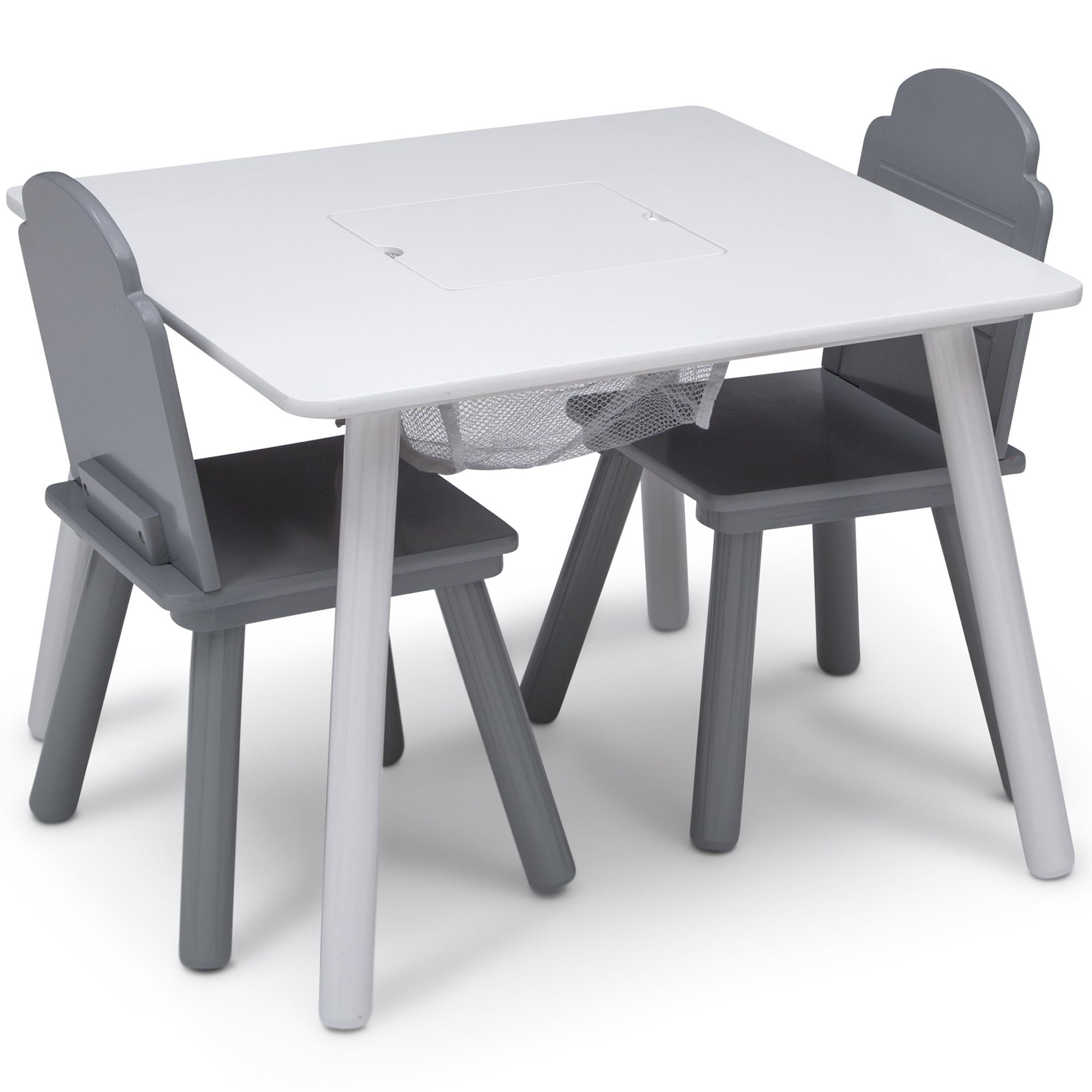 Finn Table and Chair Set with Storage, White/Grey