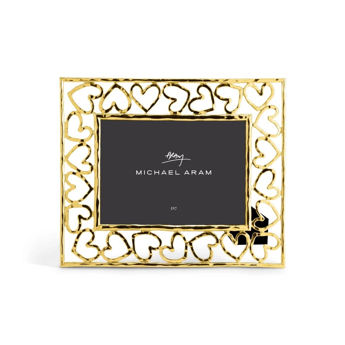 Gold Golden Heart Photo Picture Frame Holds 5x7 Photo