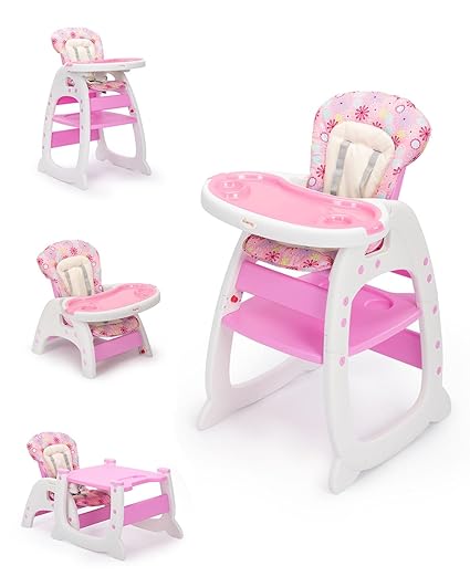 SANDINRAYLI Baby High Chair, Highchairs for Babies and Toddlers, Convertible Baby Feeding Chair, Adjustable Eating Chair for Baby Boy & Girl, High Chairs for Babies 6 Months to 6 Years, Purple