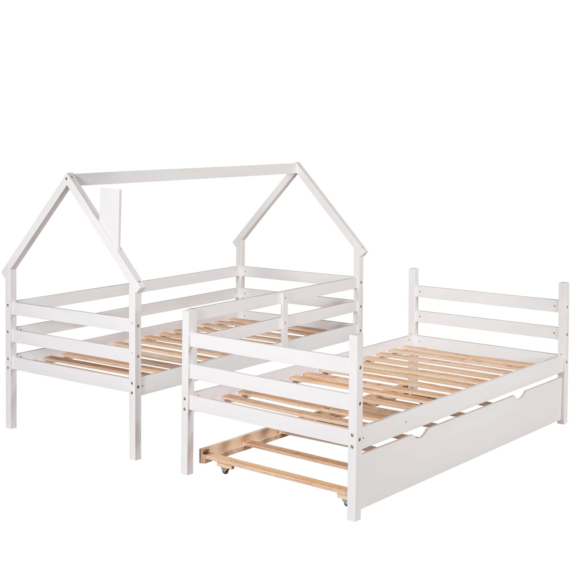 Twin Size Bed Frame for Bedroom Twin Over Twin House Bunk Bed