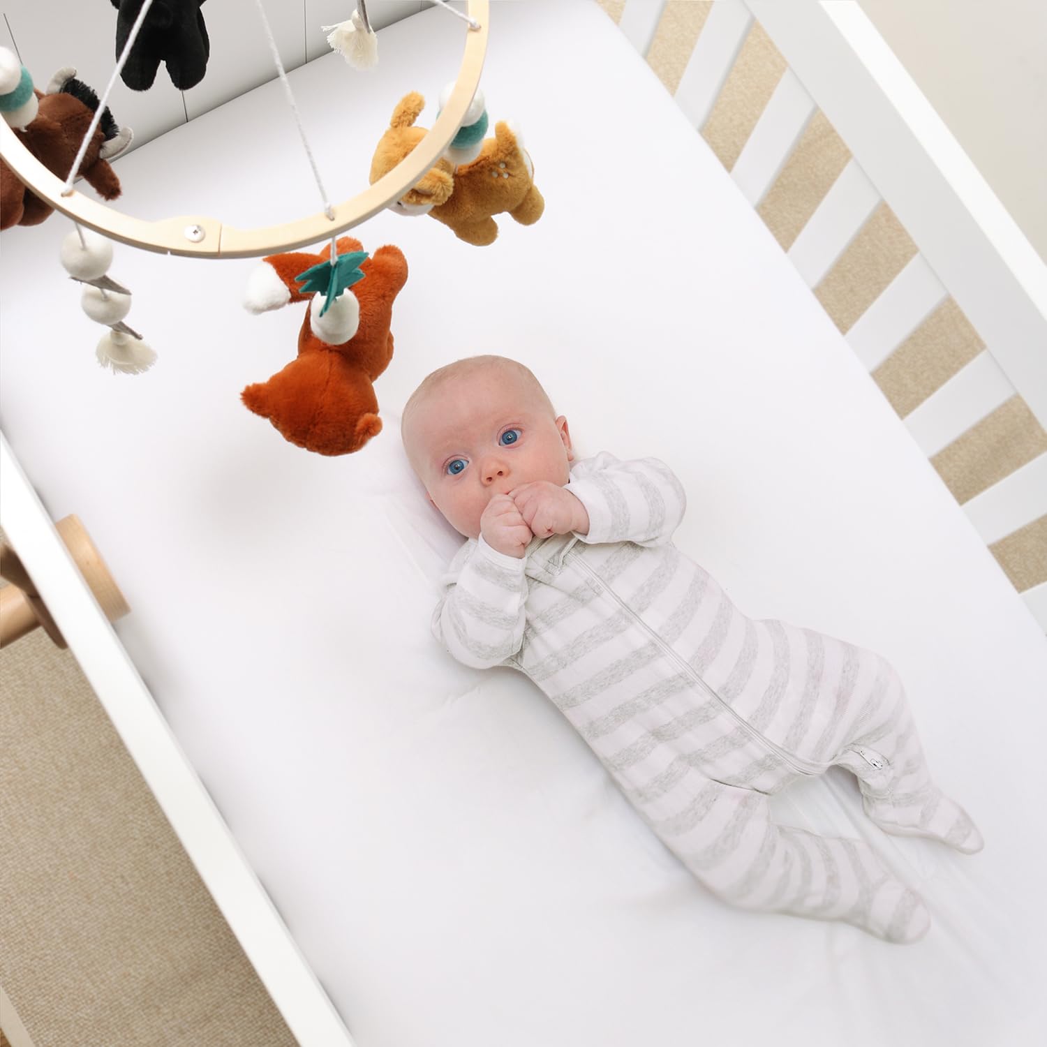 Wooden Musical Crib Mobile with 12 Lullabies