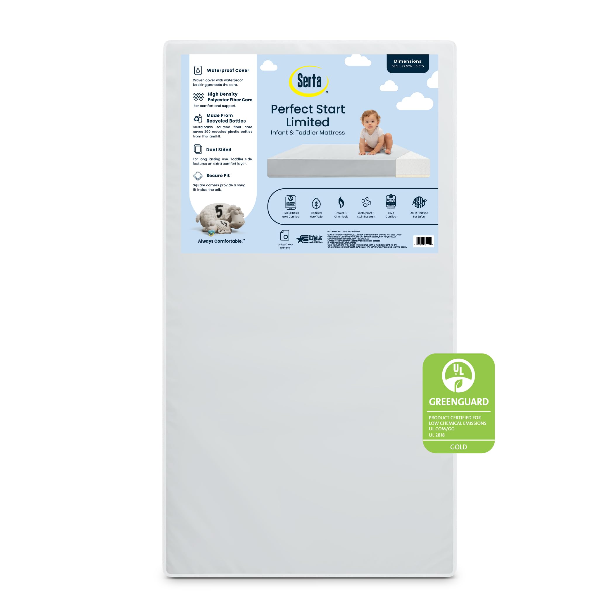 Limited Dual Sided Baby Crib Mattress and Toddler Mattress