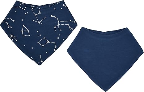 Merino Wool Baby Bibs - Highly Absorbent Bandana Bib with Cotton Outer Layer
