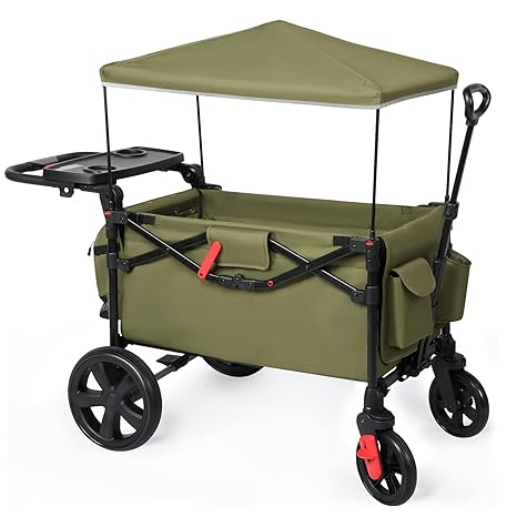 Foldable Wagons for Two Kids & Cargo, Collapsible Folding Stroller
