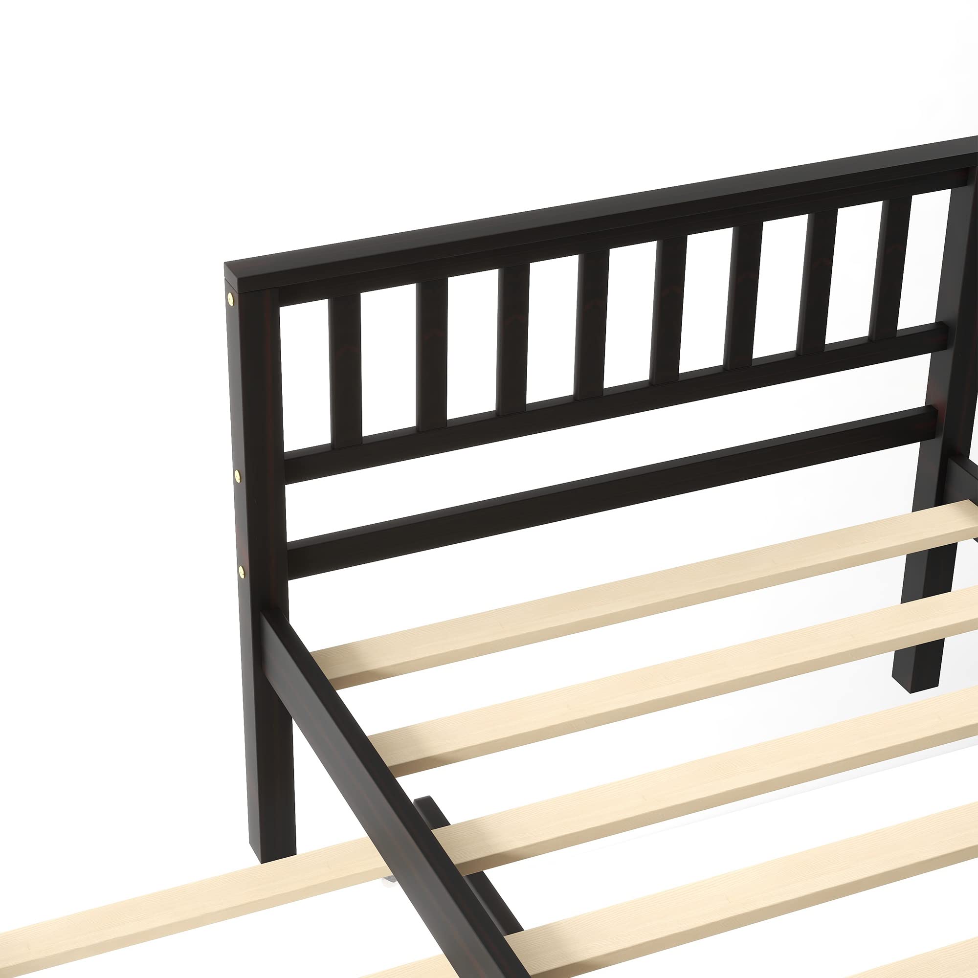 Twin Bed with Trundle Platform Frame