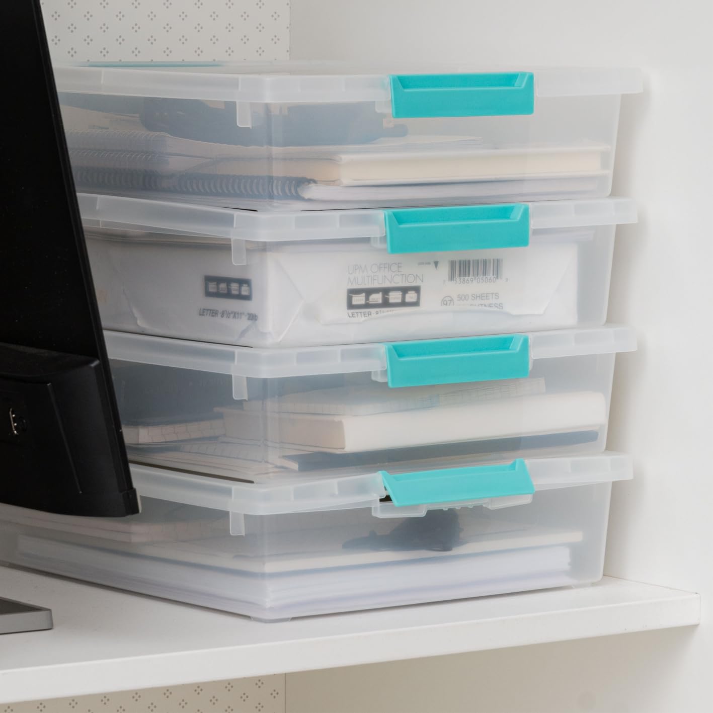 3-Tier Stackable Storage Bins with Drawers - 67QT Collapsible Organizer