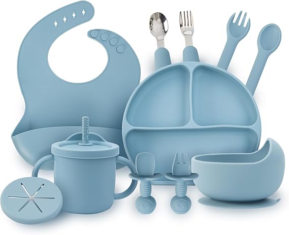 Baby Feeding Set, 13PCS Silicone Baby Self Feeding Set