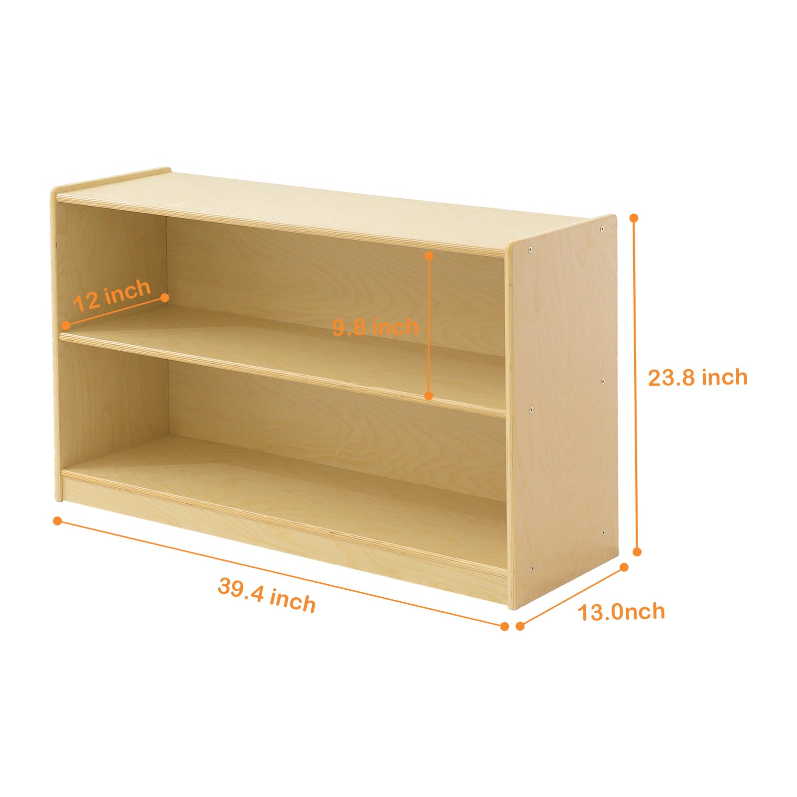 2-Tier Wooden Montessori Bookshelf and Toy Storage Organizer