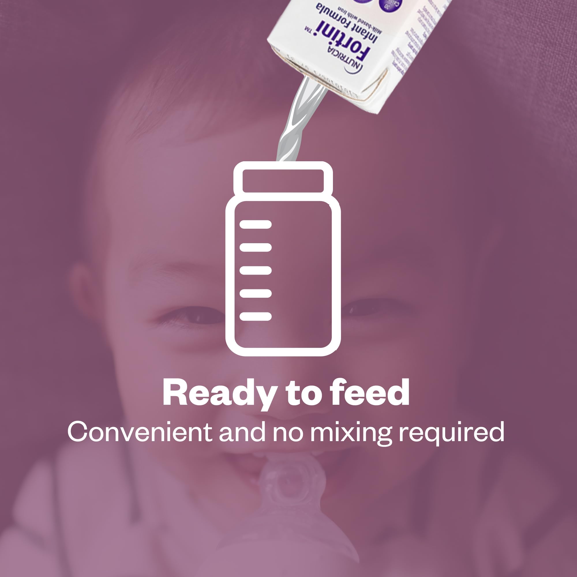 Nutricia Fortini Infant Formula - Milk-Based Baby Formula for Energy & Growth Support - Ready-to-Feed & Nutrient-Dense Baby Formula with Iron for Energy - 4 fl oz carton (30 Pack)