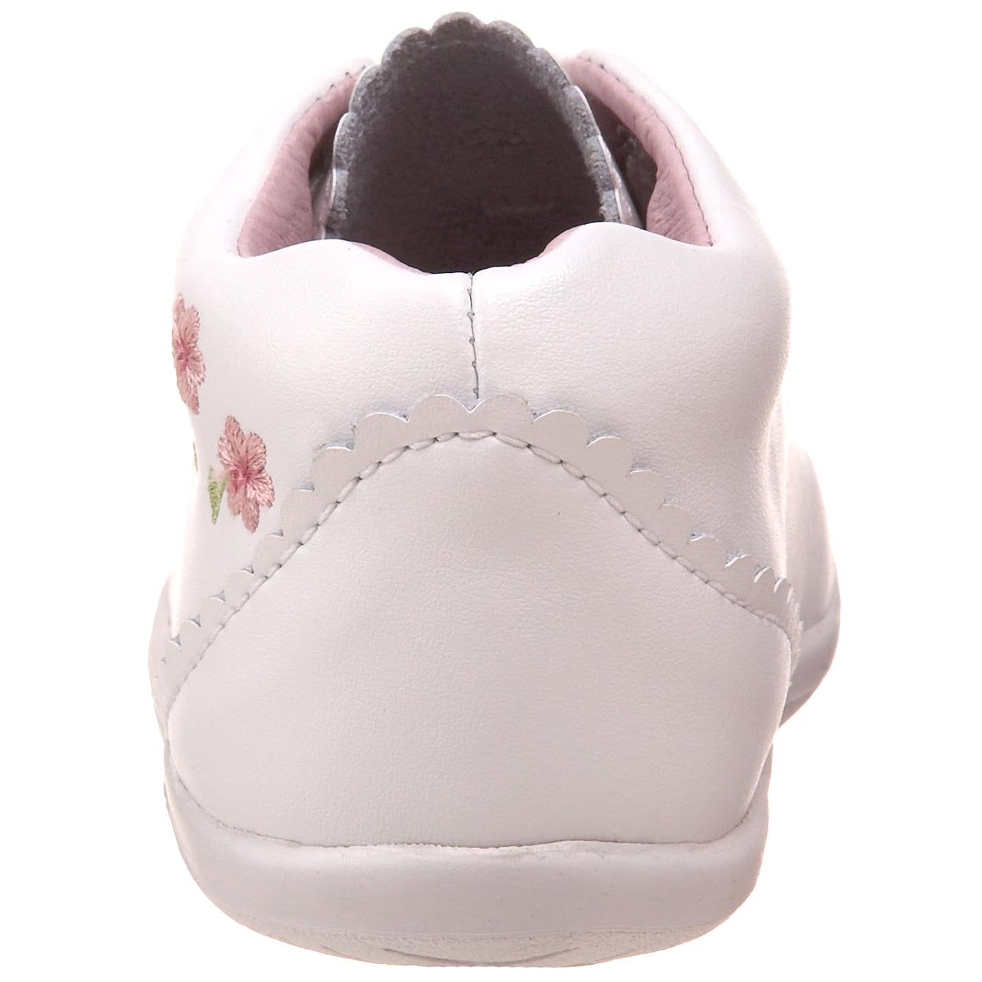 Stride Rite Baby Girls SRT Emilia First Walker Shoe, White, 3 Wide Infant