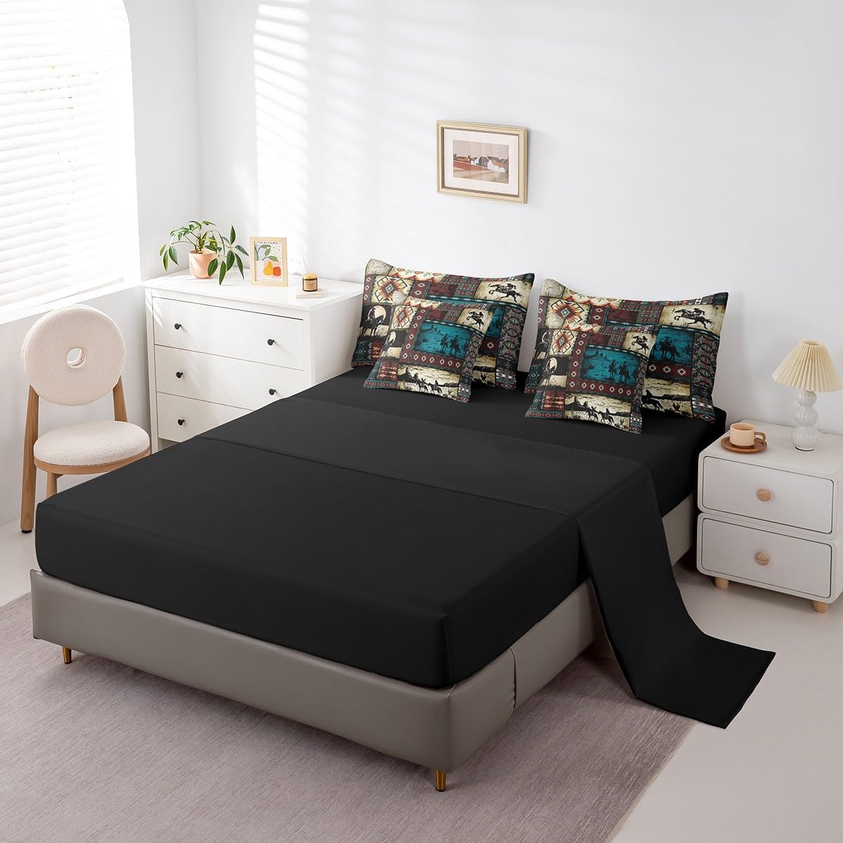 10 Pcs Cowboy Comforter Set King Size & Bed in a Bag King Size