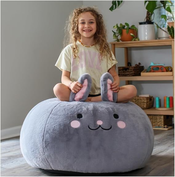 Furry Bean Bag Cover, Faux Fur Bean Bag Chair Cover for Kids