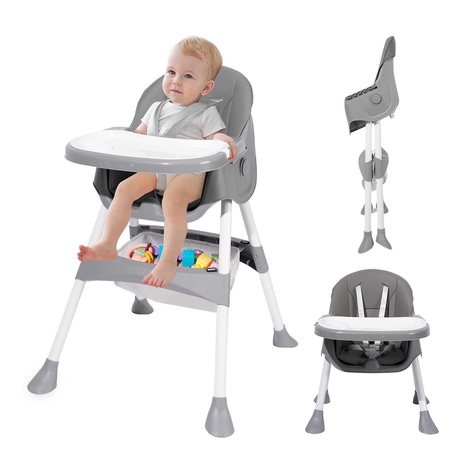 Baby High Chair, 6 in 1 Convertible High Chairs for Babies