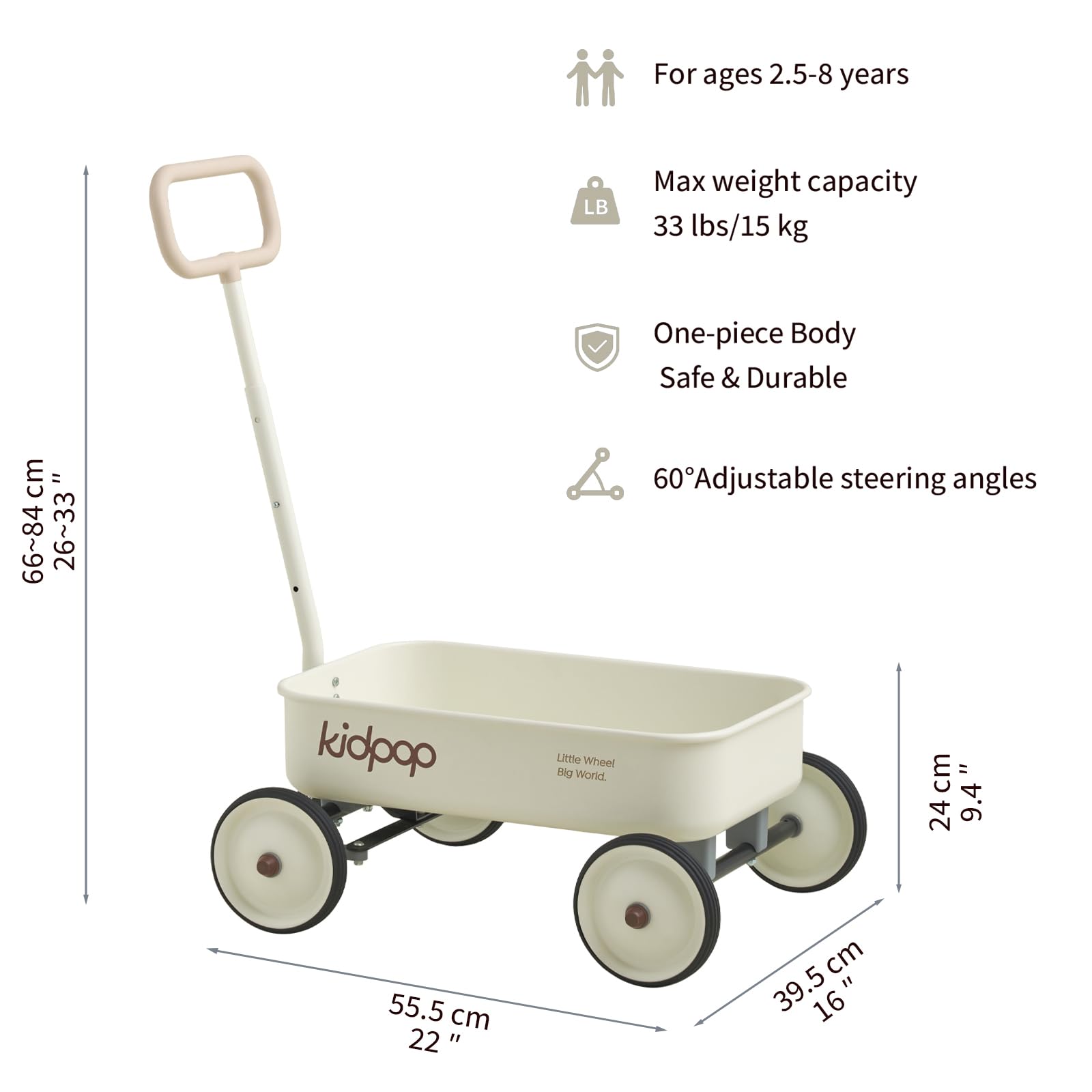 2-in-1 Kids Pull-Along Wagon Push Walker