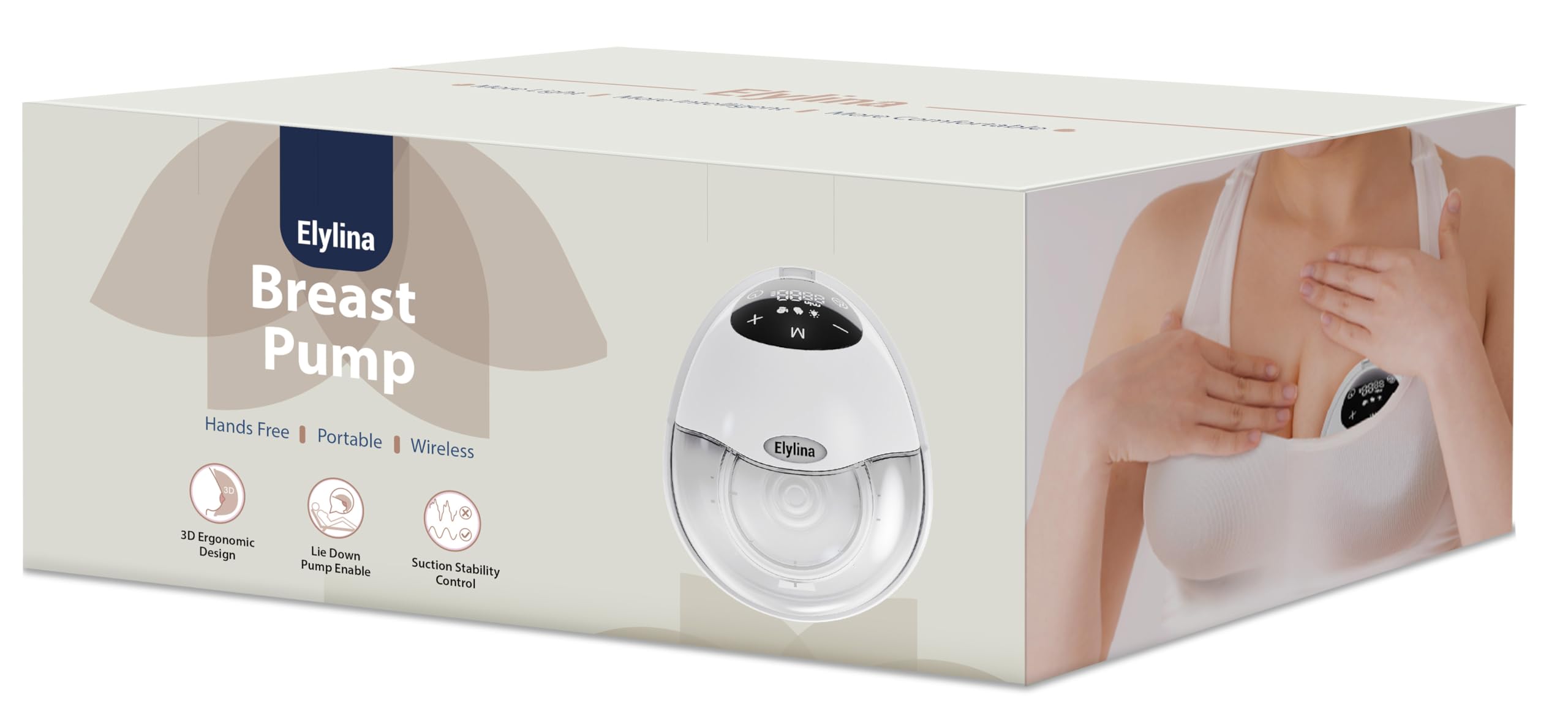 Wearable Breast Pump, Curved Fit, Leak-Free Comfort, Electric