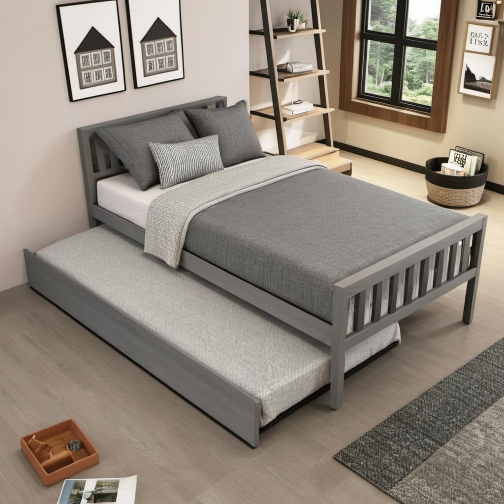 Twin Daybed with Trundle for Kids Bedroom