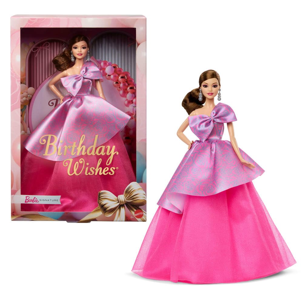 Signature Birthday Wishes Doll, Collectible Fashion Doll in Satiny, Pink Dress