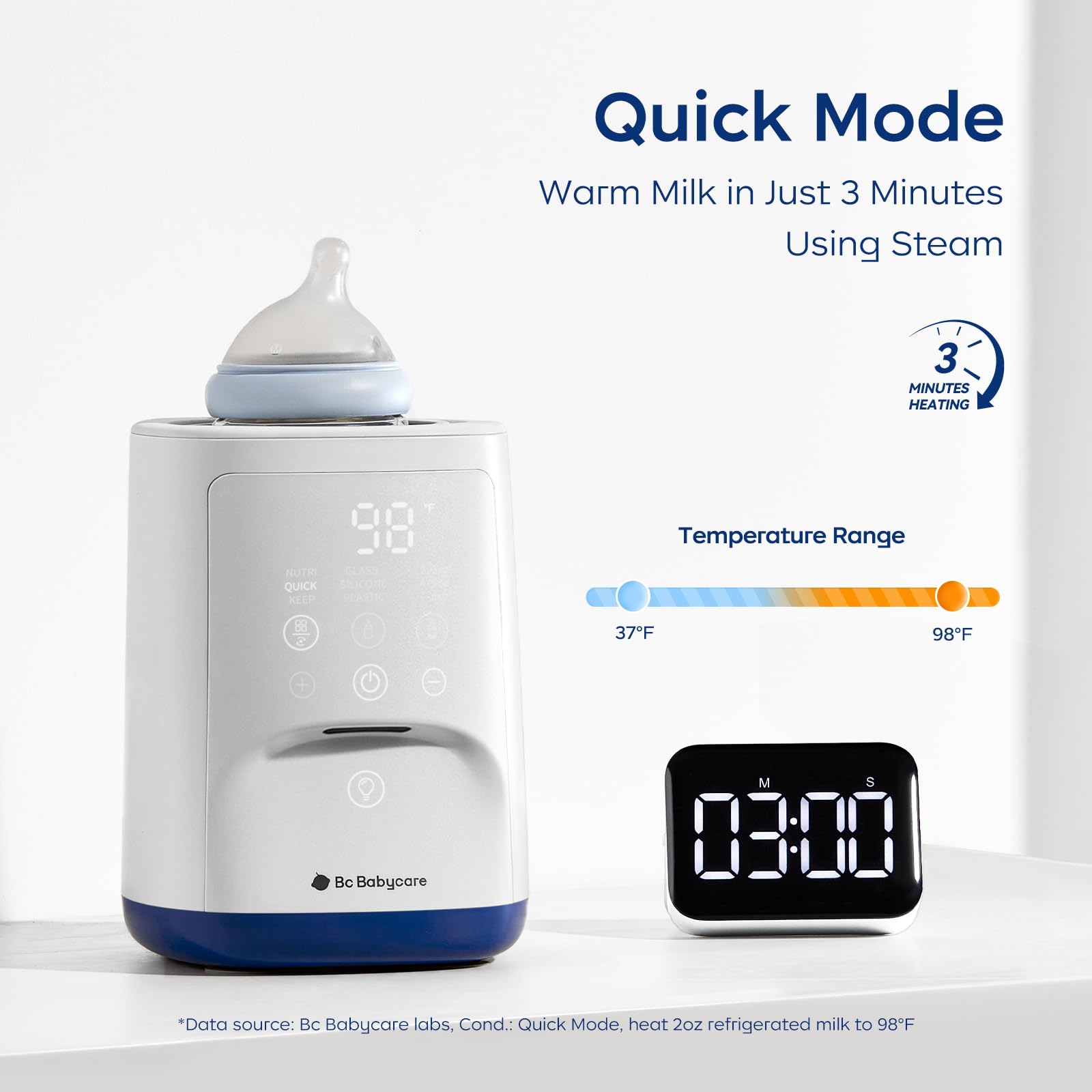 Bc Babycare Bottle Warmer,10-in-1 Fast Baby Milk Warmer