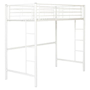 Timothee Urban Industrial Metal Twin over Loft Bunk Bed, Twin Size, White