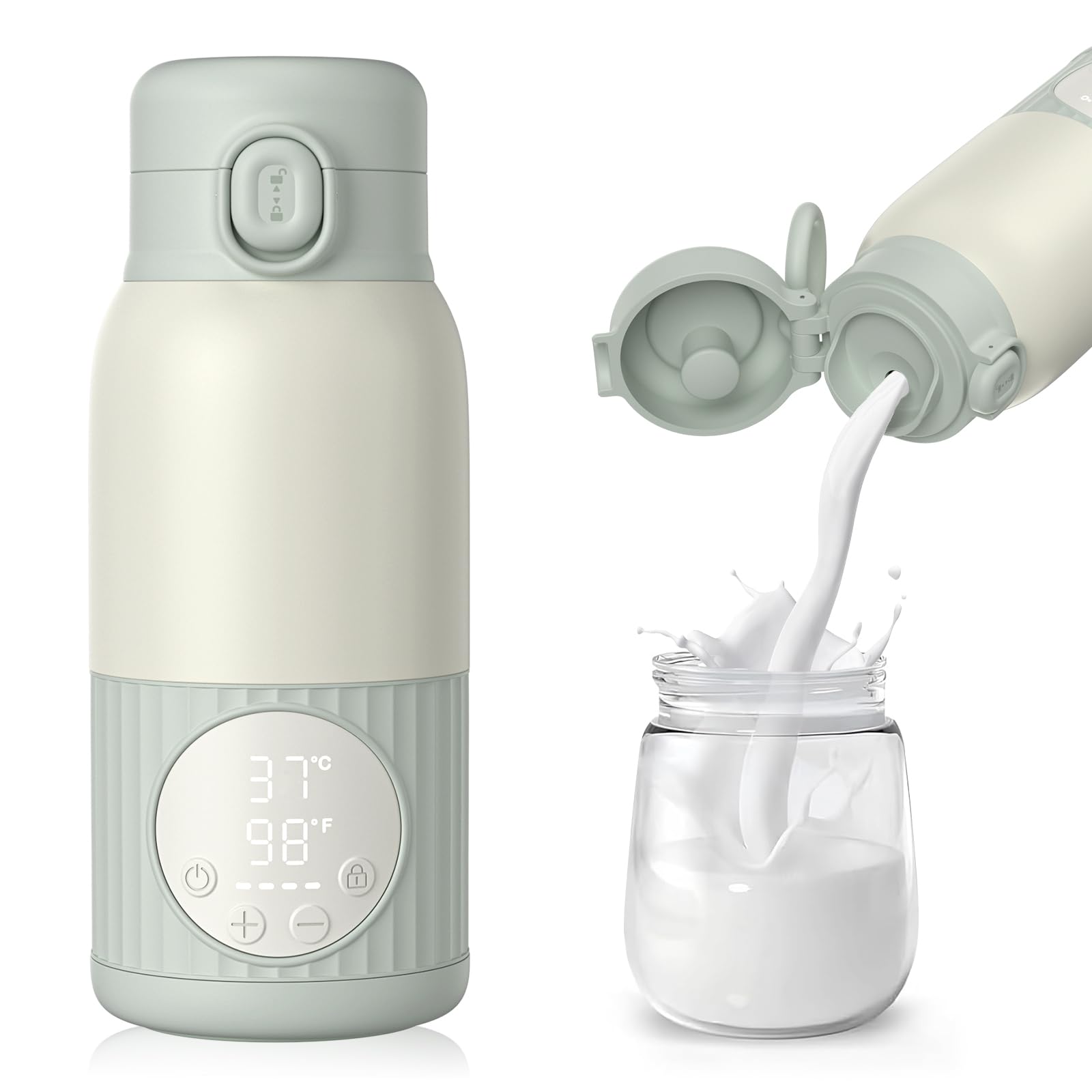 Portable Bottle Warmer for Breast Milk,Formula or Water 13oz Large Capacity
