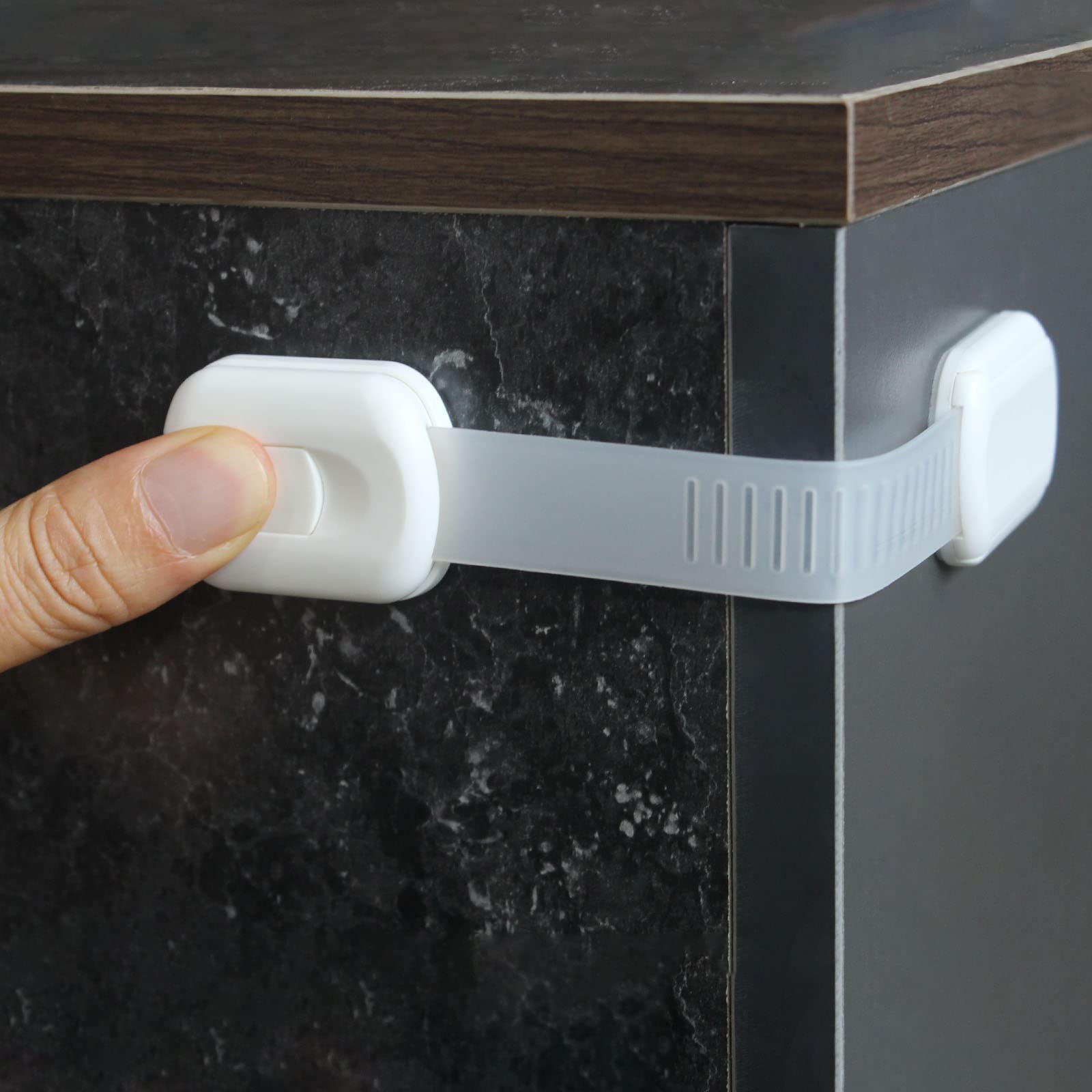 Baby Proofing Cabinet Locks - Childproofing Adjustable Multi Use Straps Latches