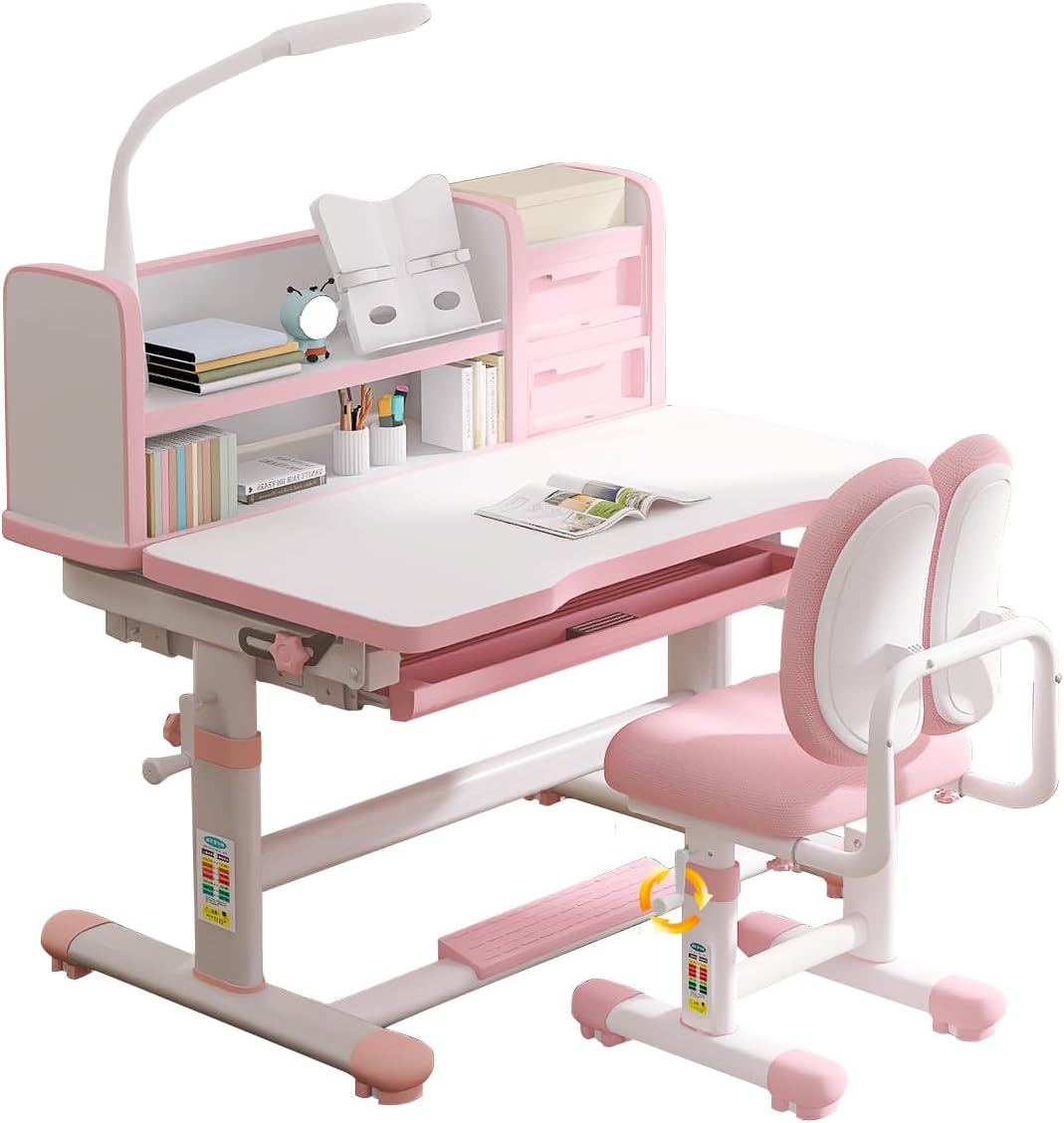 Kids Study Desk and Chair Set 3-18 Years Kids Desk and Chair Set Ergonomic