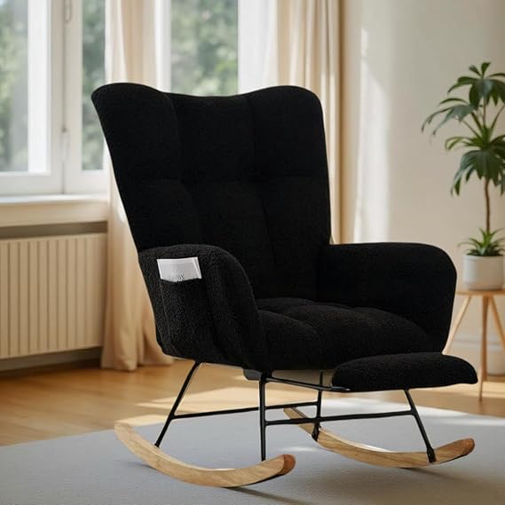 Rocking Chair Nursery, Teddy Upholstered Glider Rocker Rocking Accent