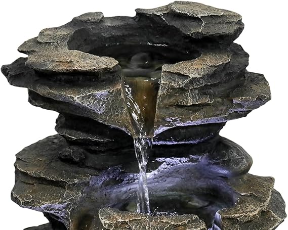 Spinning Orb Rock Cascading Tabletop Fountain, Zen Meditation Indoor