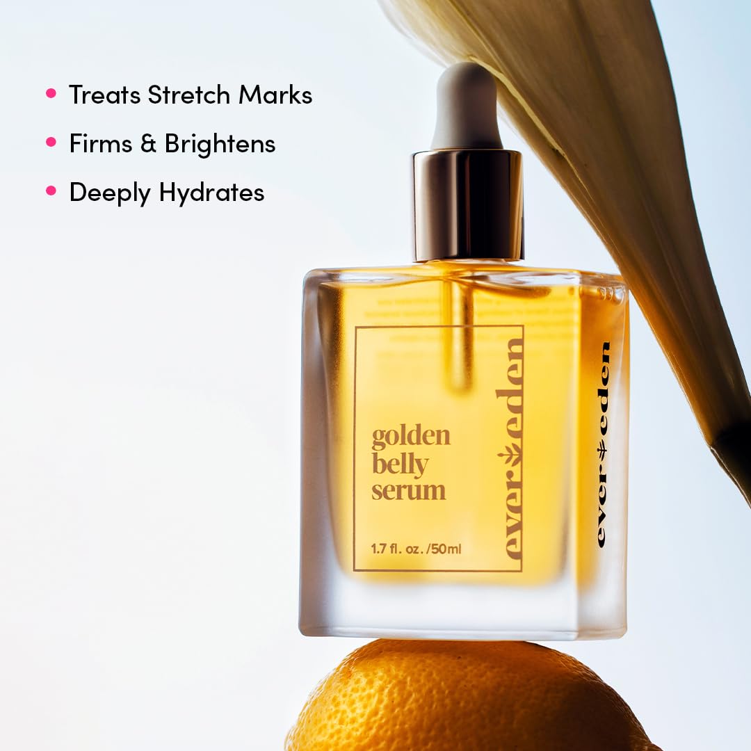 Golden Belly Serum, 1.7 fl oz. | Clean & Vegan Women's Belly Oil for Pregnancy