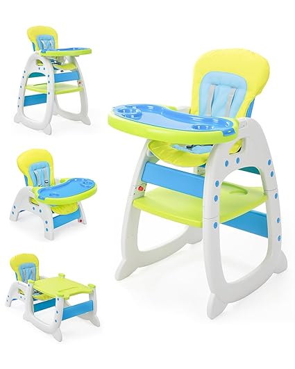 SANDINRAYLI Baby High Chair, Highchairs for Babies and Toddlers, Convertible Baby Feeding Chair, Adjustable Eating Chair for Baby Boy & Girl, High Chairs for Babies 6 Months to 6 Years, Purple