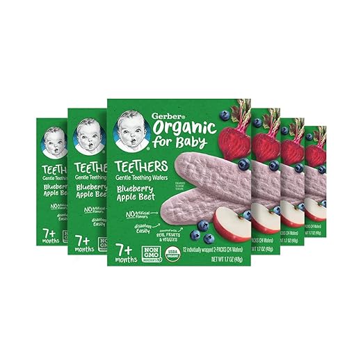Snacks for Baby Teethers, Organic Gentle Teething Wafers, Mango Banana Carrot