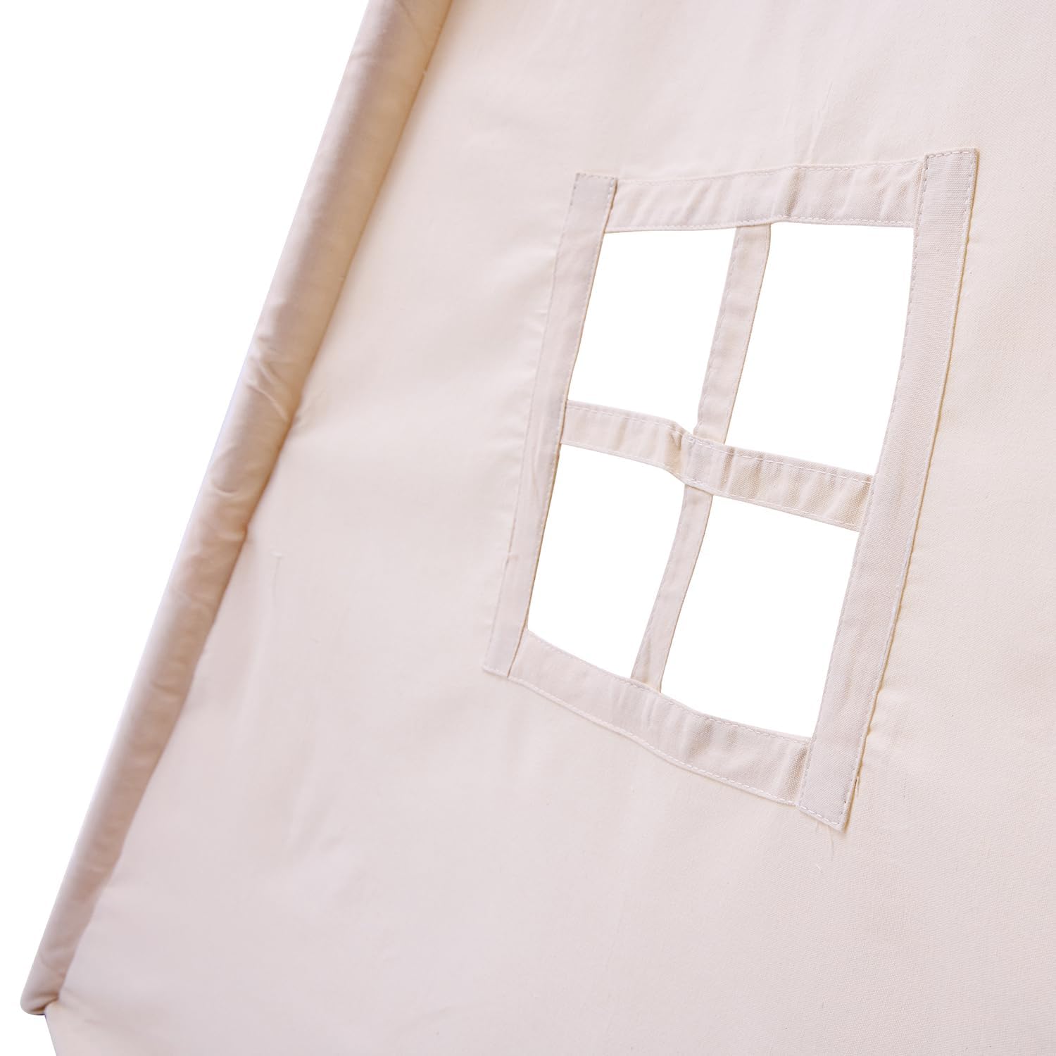 Teepee Tent with Carry Bag 43 x 43 x 63 Inch, Natural Cotton Canvas