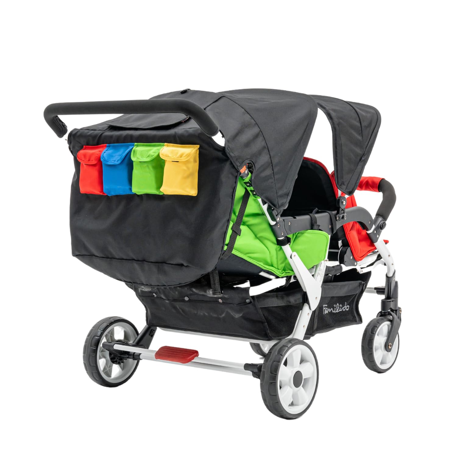 H4E Quad Stroller Wagon for Kids, 4-Seater Daycare Baby Stroller