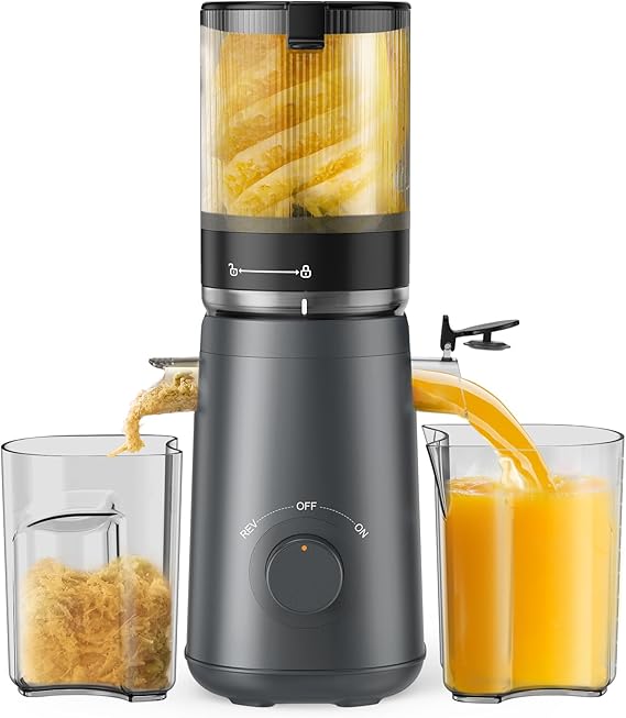 Cold Press Juicer with 5.3" Extra Large Feed Chute Fit Whole Fruits & Vegetables Easy