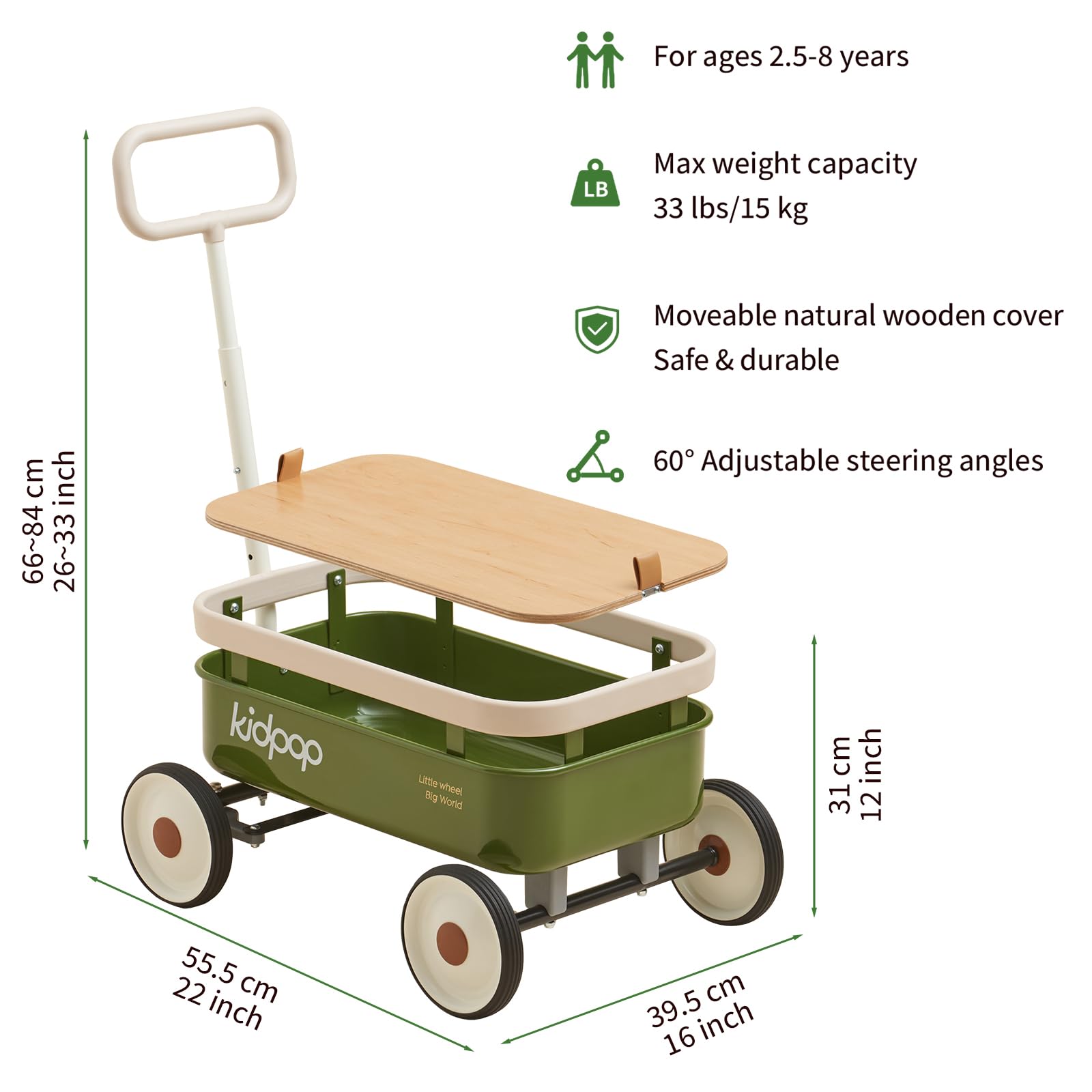3-in-1 Kids Pull-Along Wagon Push Walker