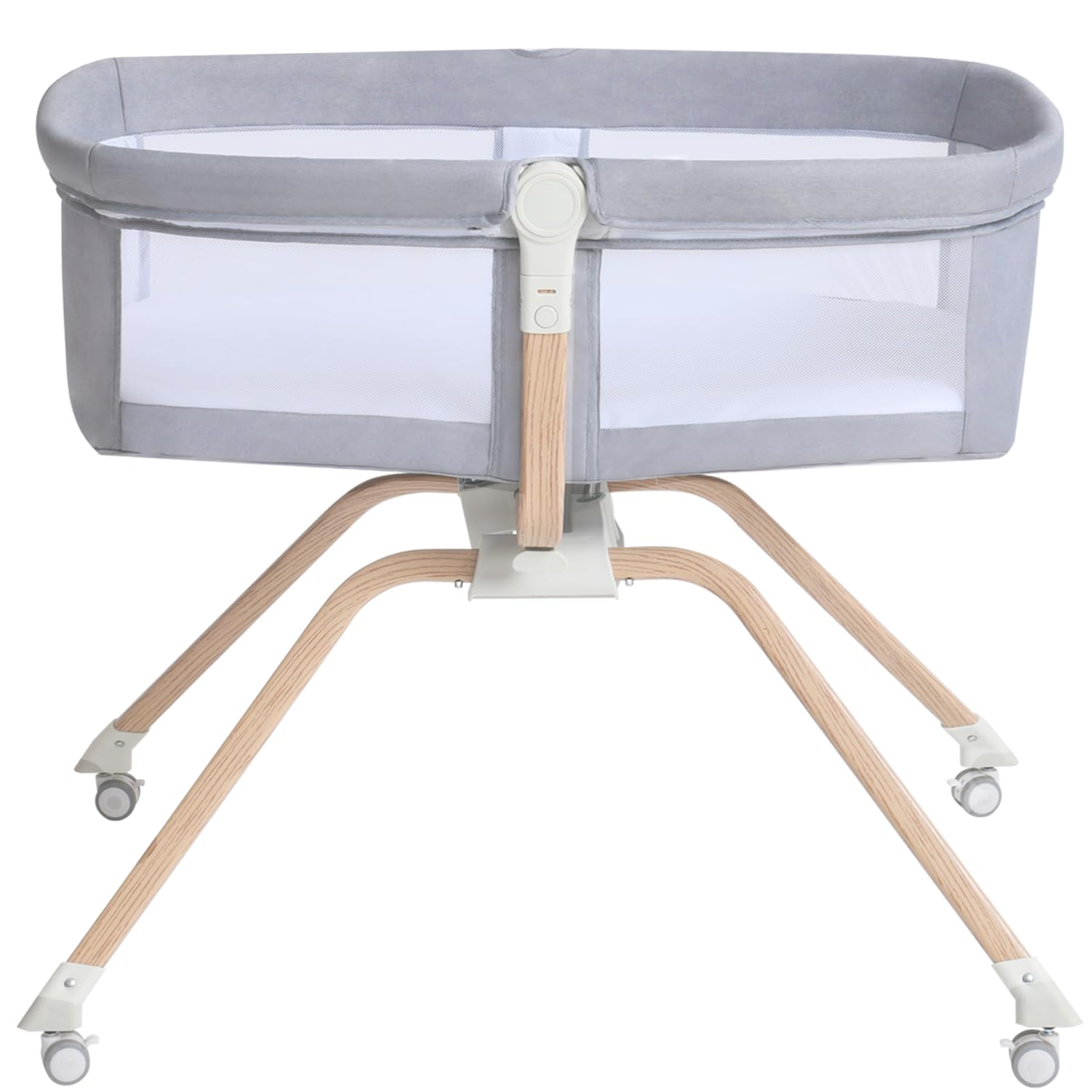 Bedside Crib, 3 in 1 Bassinet with Quick Height Adjustment and Mosquito Nets Rocking