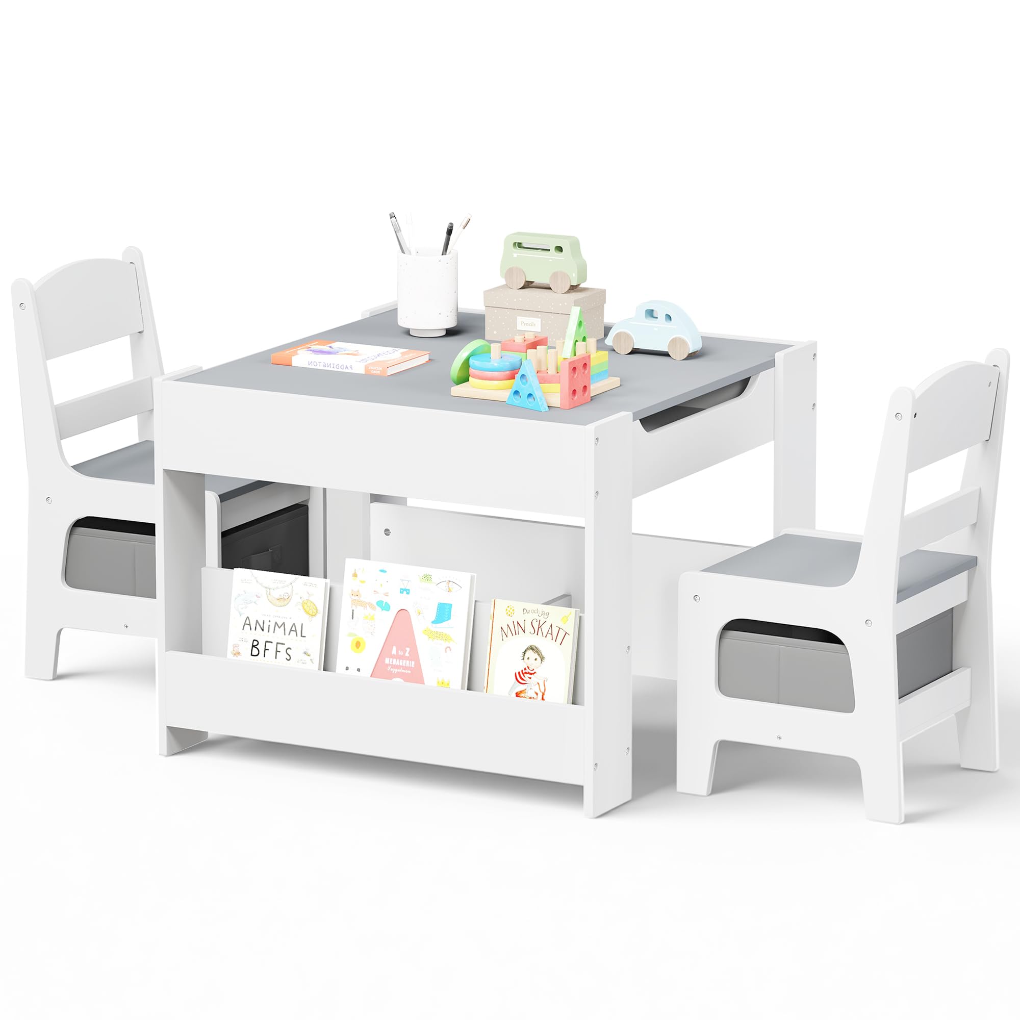 4-in-1 Kids Activity Table and Chairs Set