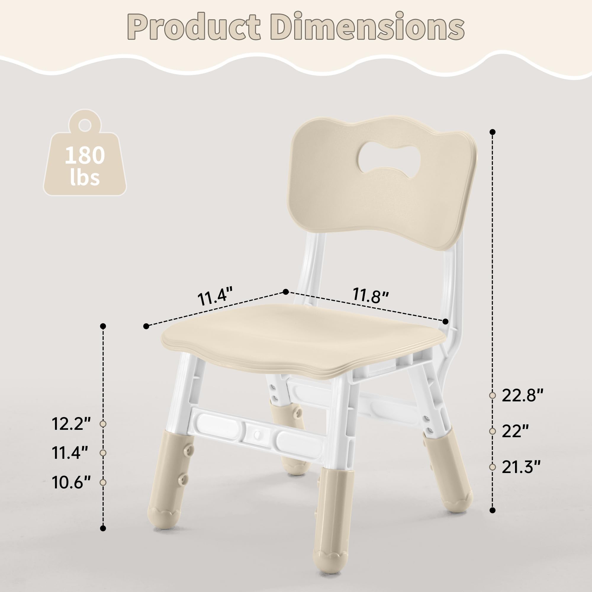 Height Adjustable Kids Chair Set for Ages 2-8