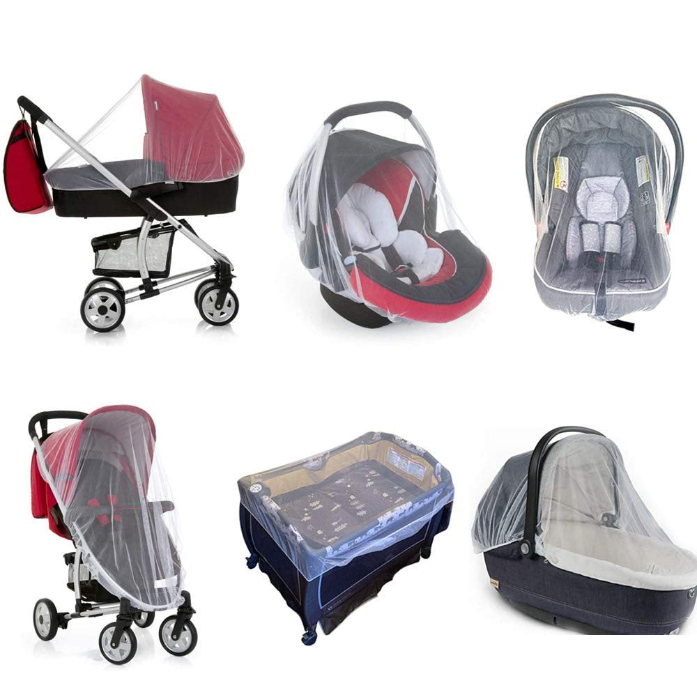 Baby Stroller Mosquito Net (2 Pack) - Durable Mesh Protection for Bassinets