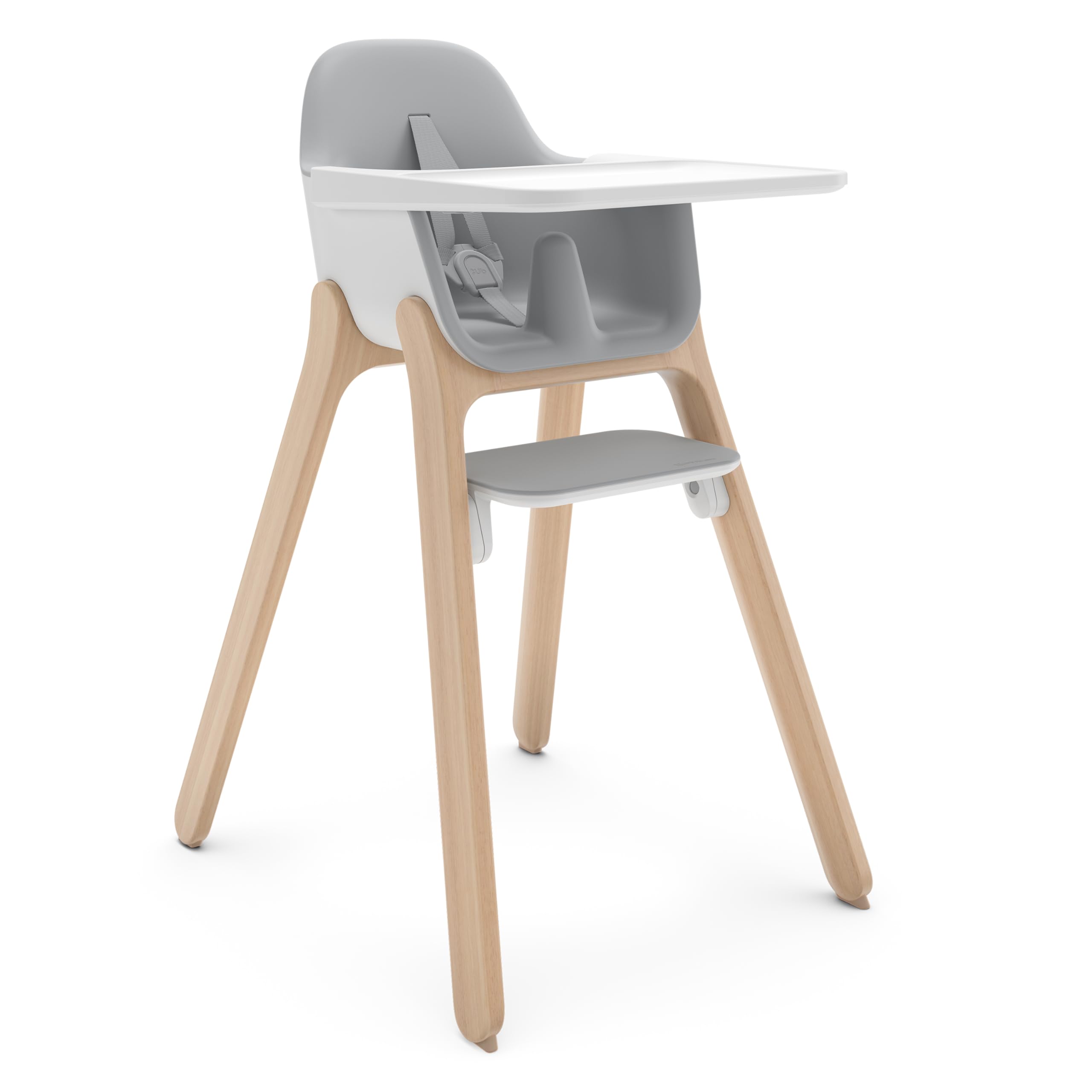 Modern High Chair with Adjustable Tray and Rotating Footrest