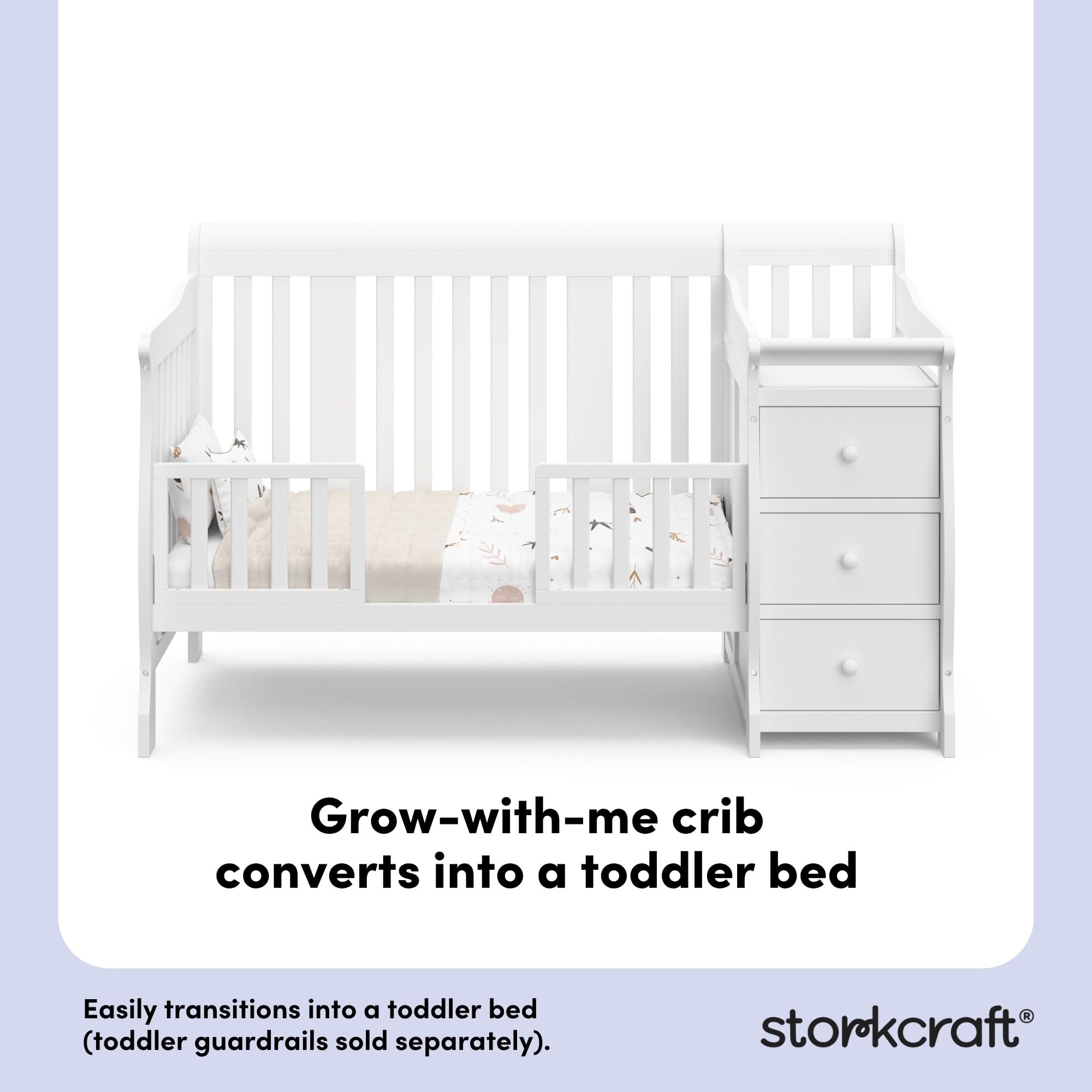 5-in-1 Convertible Crib with Changing Table