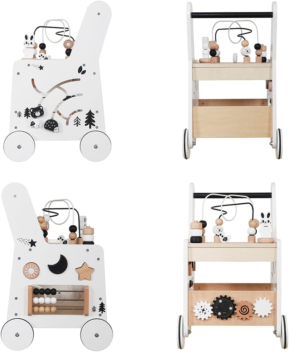 Wooden Baby Walker - 5in1 Montessori Activity Cubes