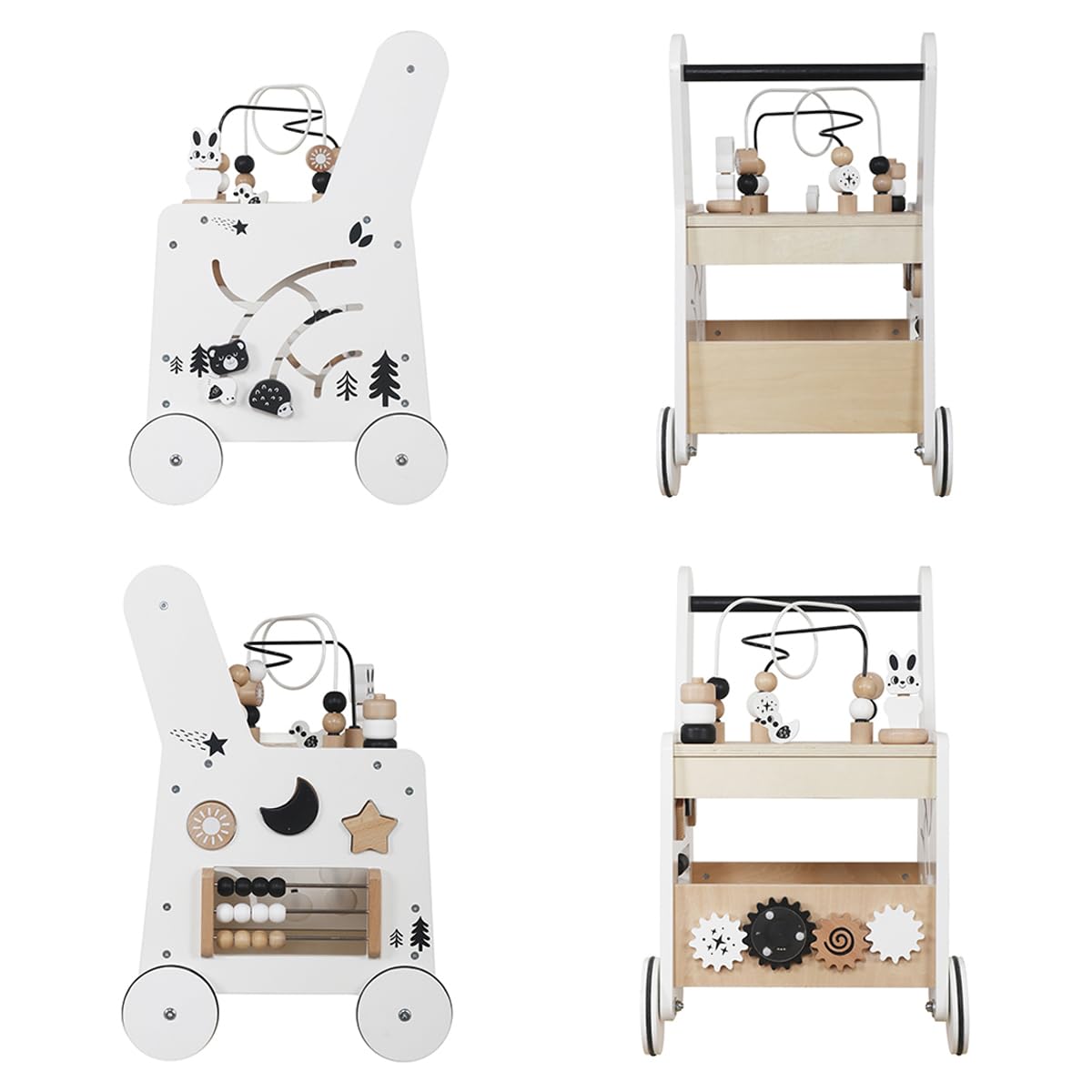 5-in-1 Wooden Baby Walker Activity Cube