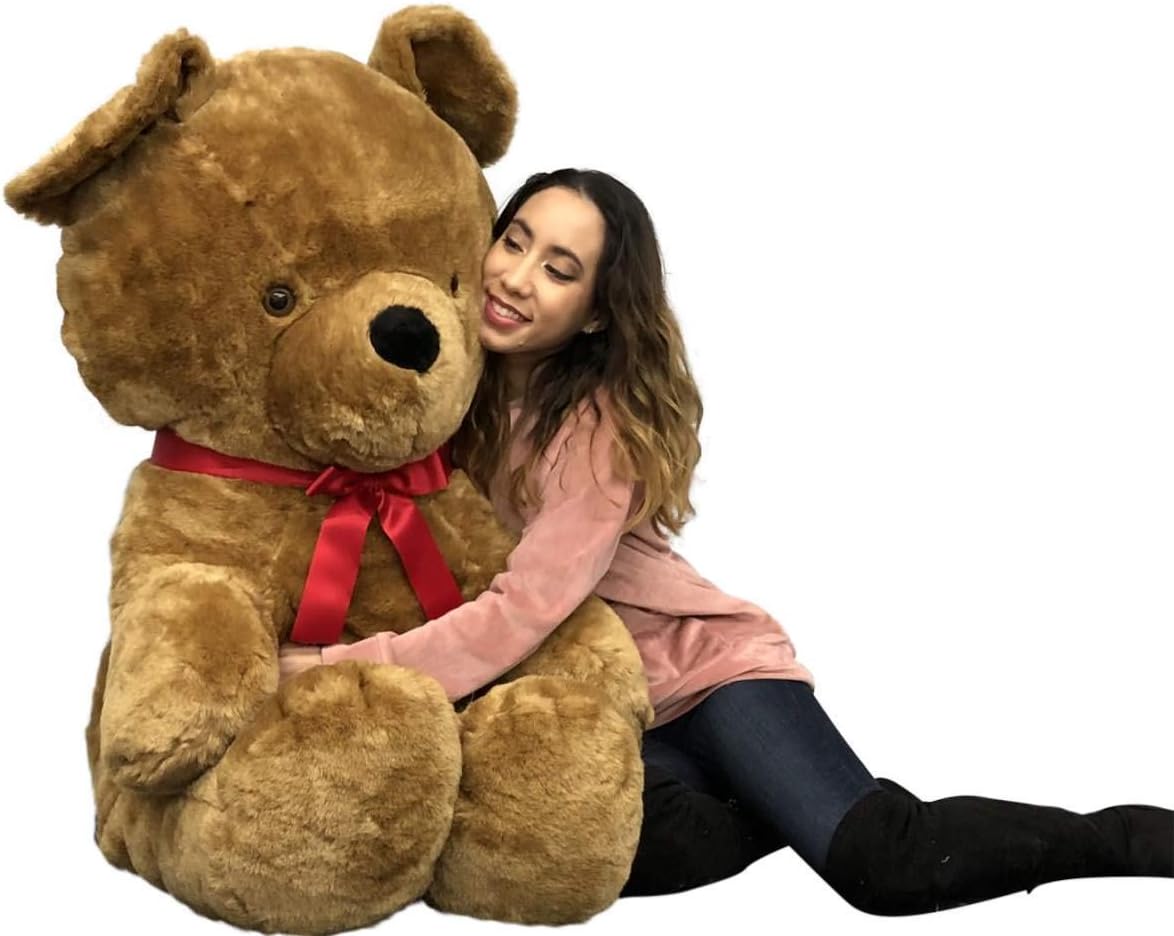 Giant Brown Teddy Bear, 54 Inches Soft Stuffed Animal Huge Weighs 18 Pounds Made in USA