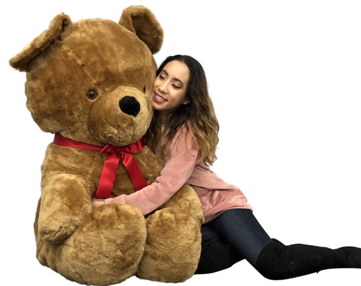 Giant Brown Teddy Bear, 54 Inches Soft Stuffed Animal Huge Weighs 18 Pounds Made in USA