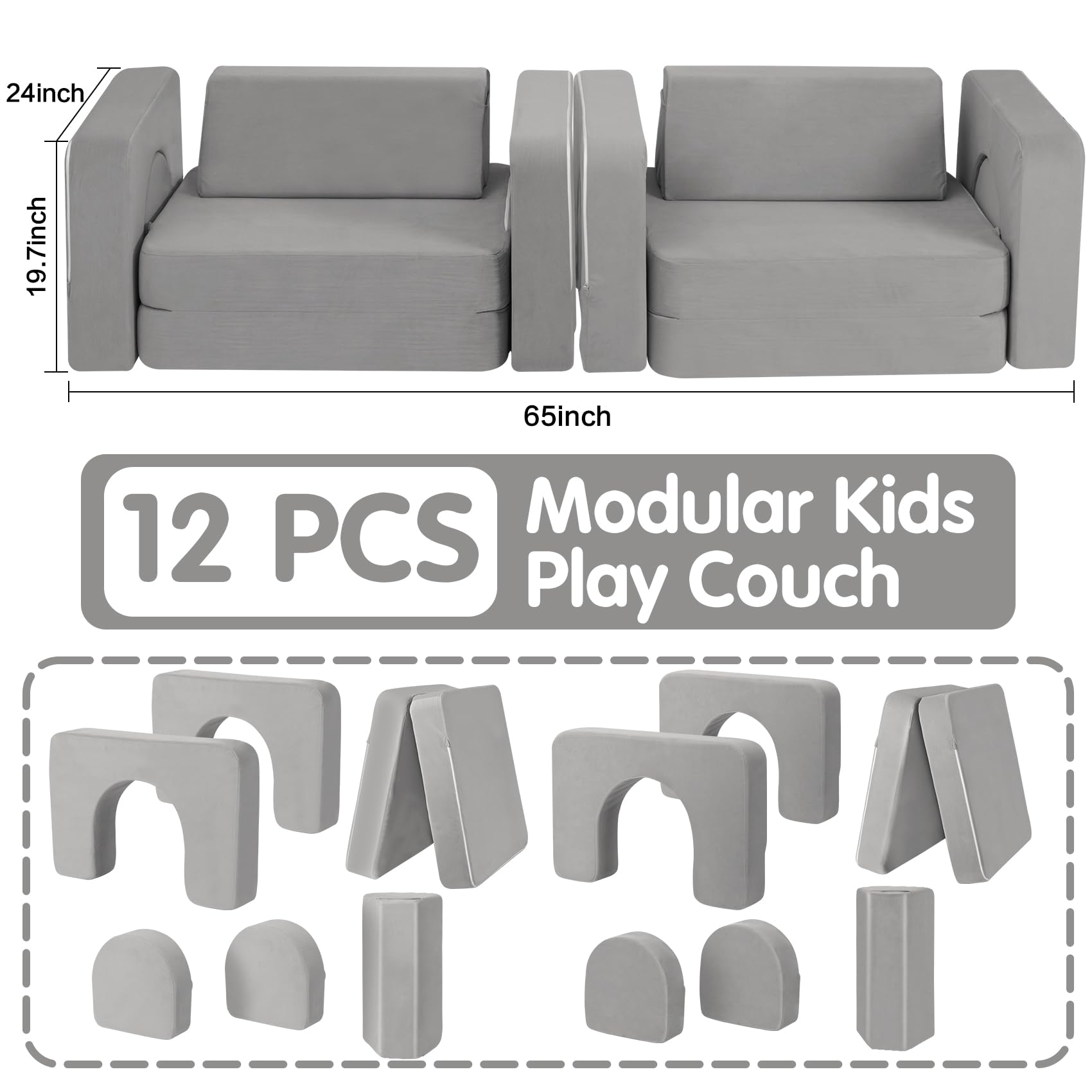 Modular Kids Play Couch with 1000+ Assembly Options