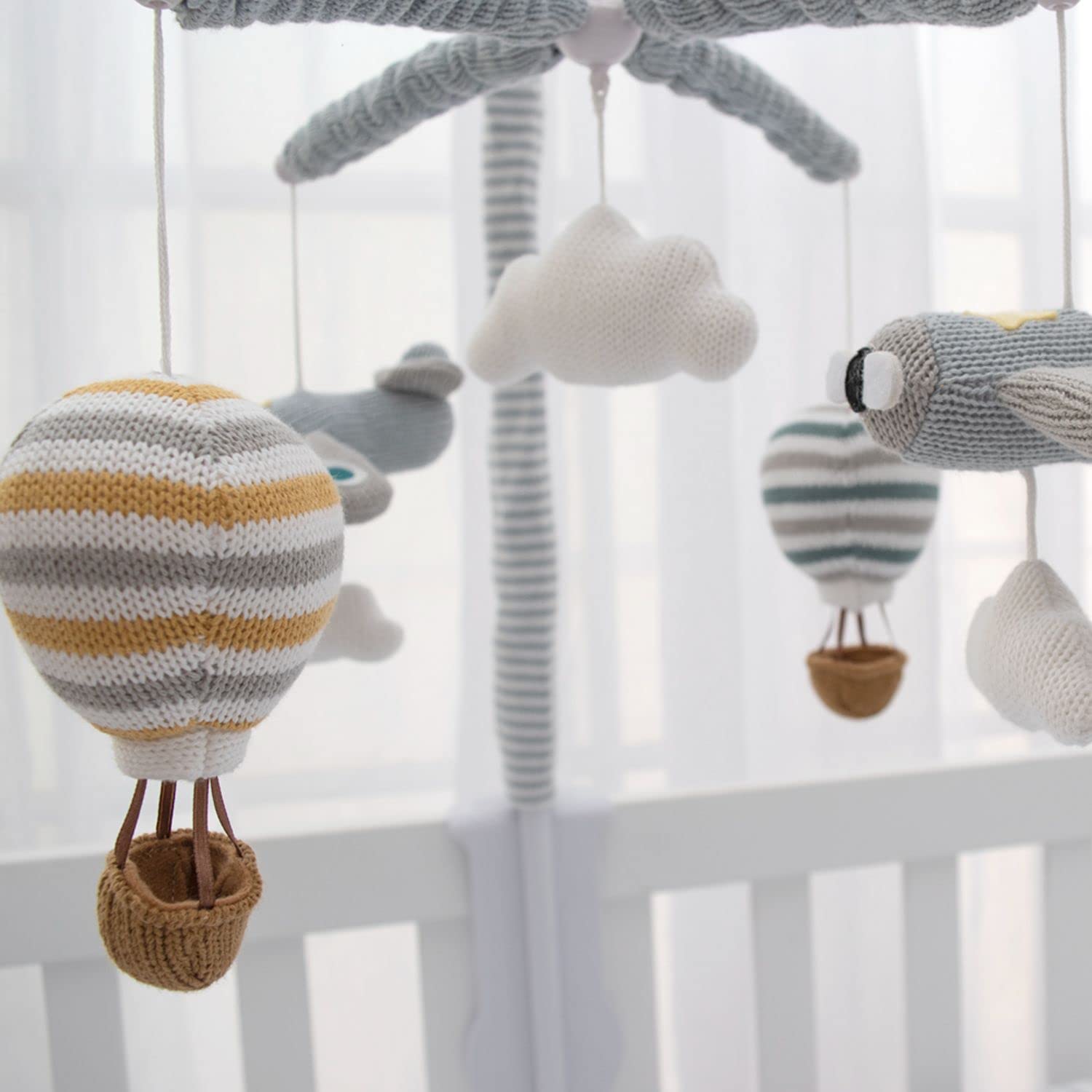 Baby Music Mobile - Up & Away Crib Toy, Sky Hot Air Balloon