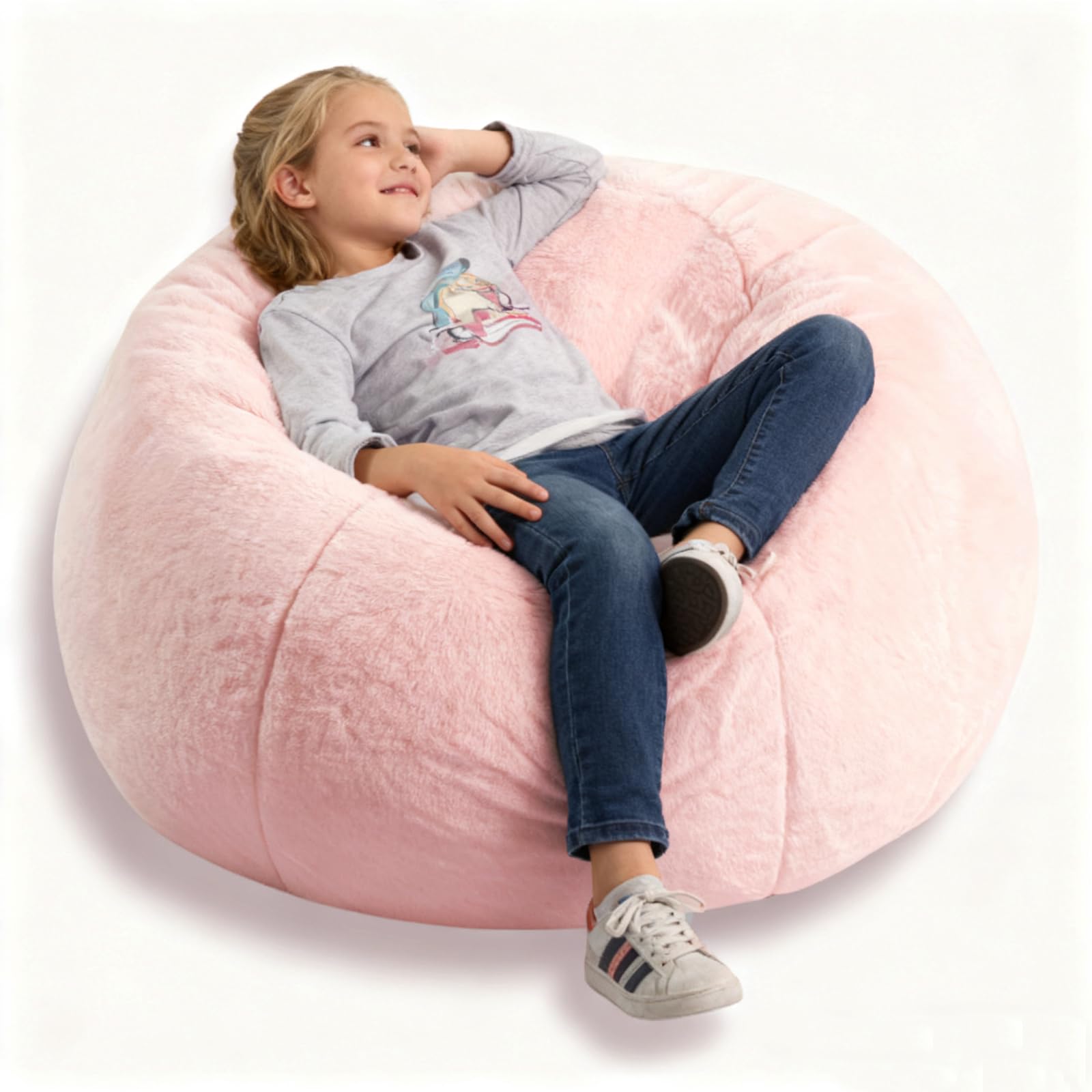 Faux Fur Bean Bag Cover for Kids